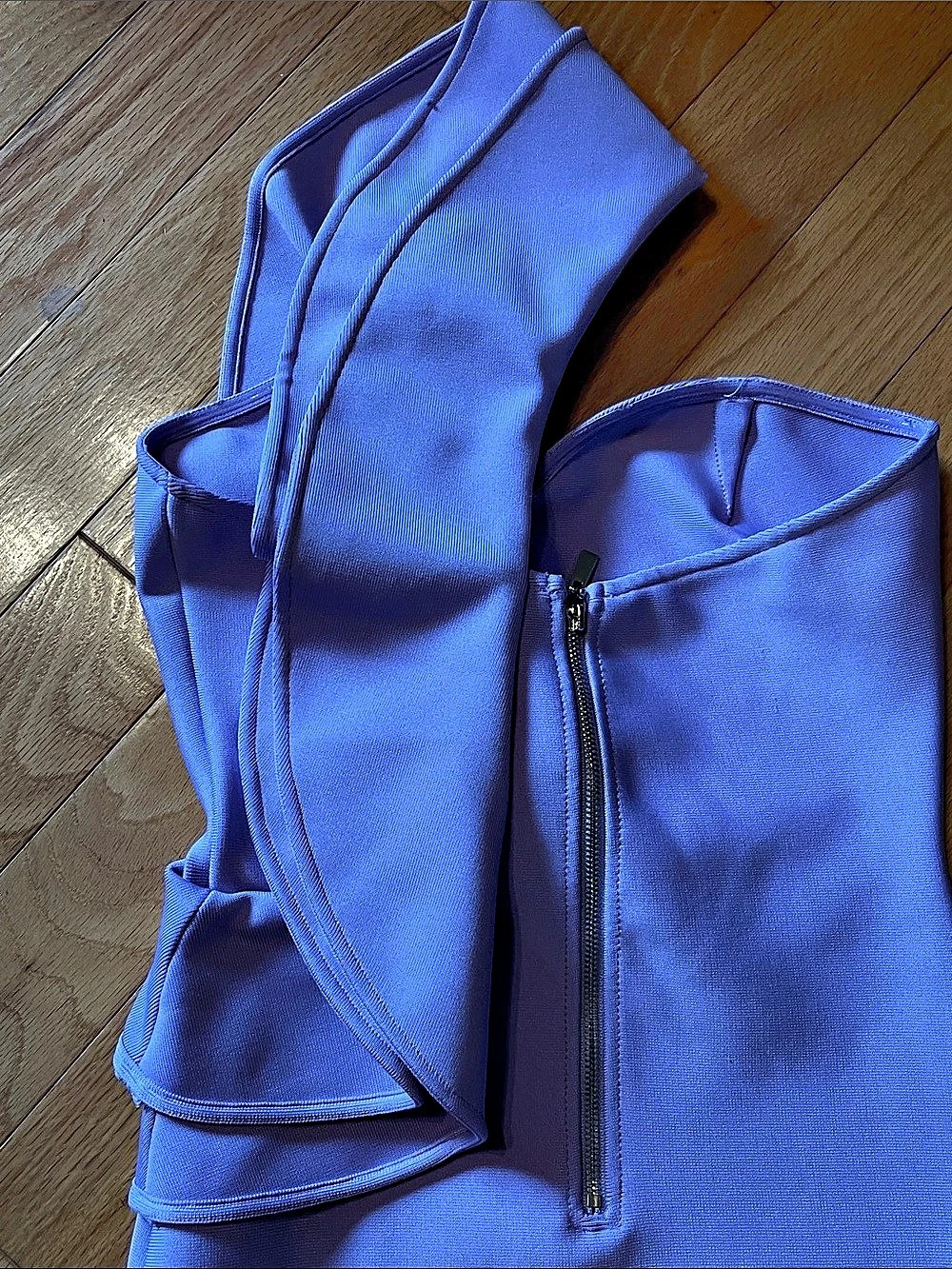 Coast One Shoulder Ruffle Crepe Midi Dress Purple